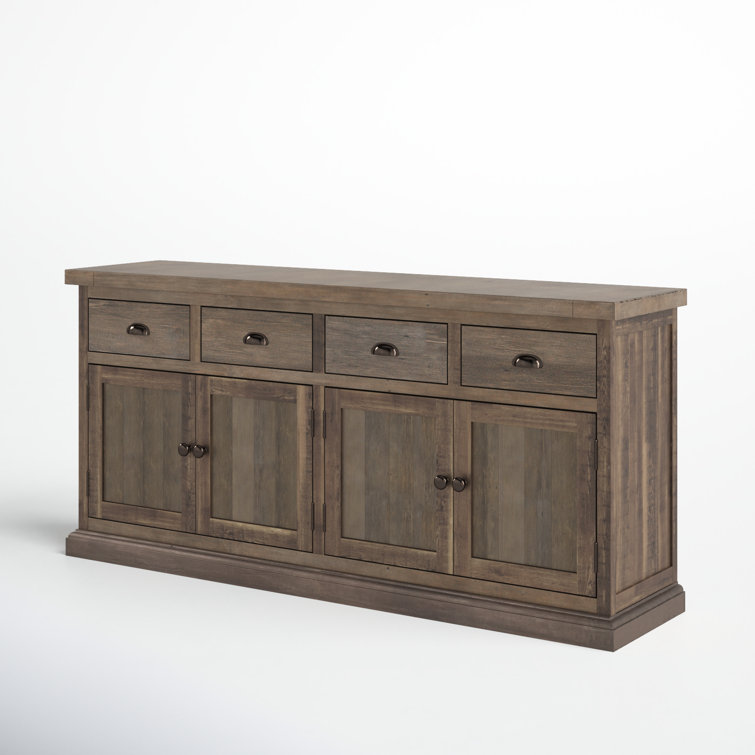 Quincy Reclaimed Pine 4-Drawer 4-Door Desert Grey Sideboard