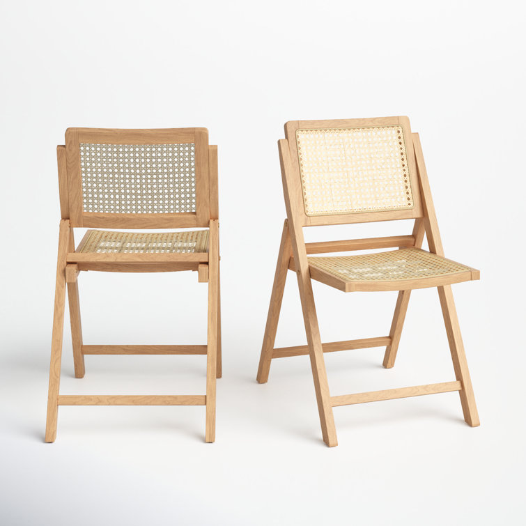 Desiree Natural Ash Wood and Rattan Folding Dining Chair