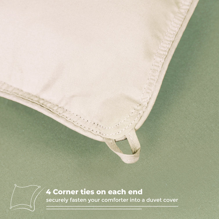 Twin Ivory Sage Reversible Down Microfiber Comforter
