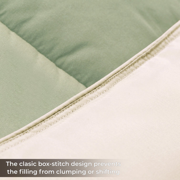 Twin Ivory Sage Reversible Down Microfiber Comforter
