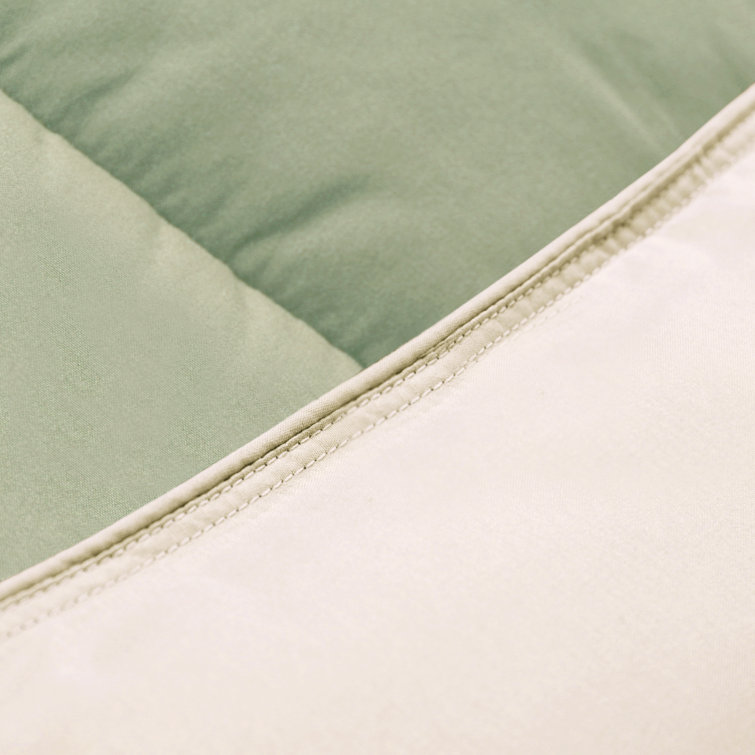 Twin Ivory Sage Reversible Down Microfiber Comforter