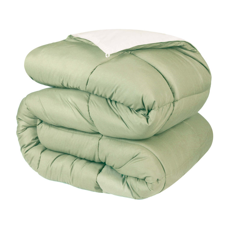 Twin Ivory Sage Reversible Down Microfiber Comforter