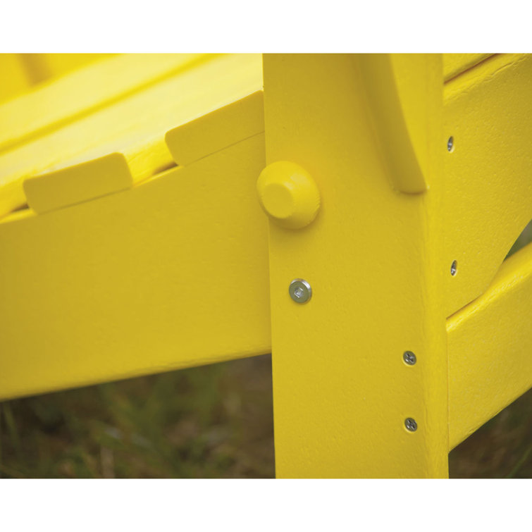 Yellow Polypropylene Classic Adirondack Chair and Ottoman Set