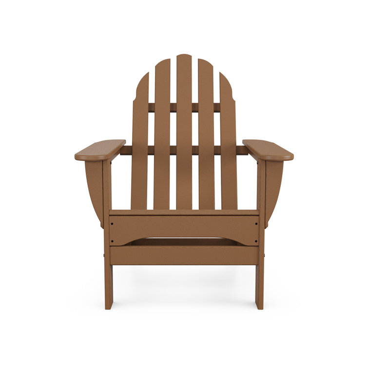 Eco-Friendly Dark Teak Polywood Folding Adirondack Chair