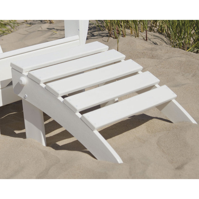 White HDPE Classic Adirondack Chair with Ottoman