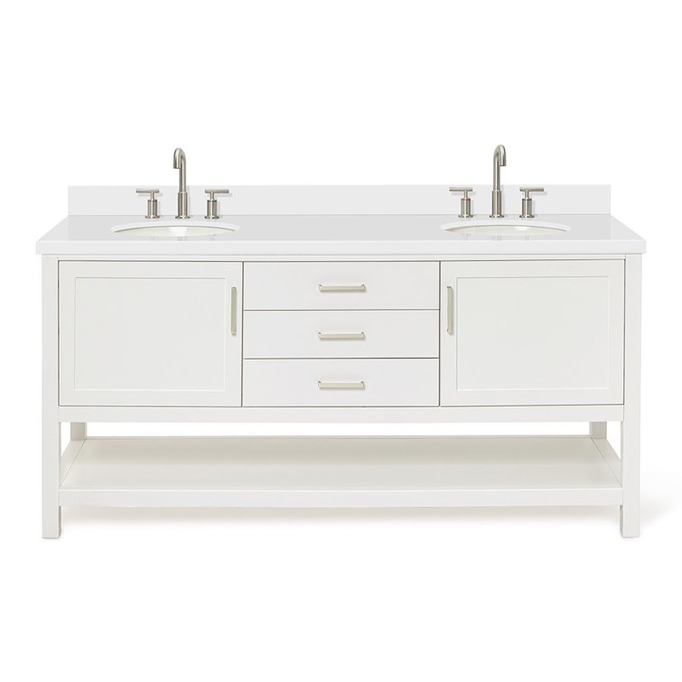 Bayhill 73'' White Double Vanity with Quartz Top