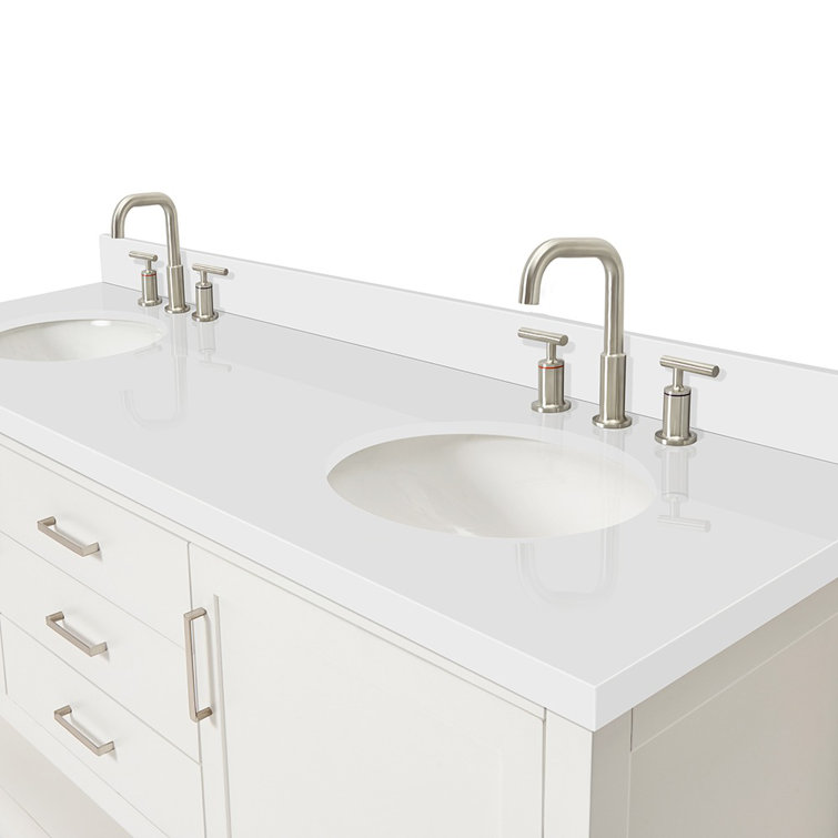 Bayhill 73'' White Double Vanity with Quartz Top