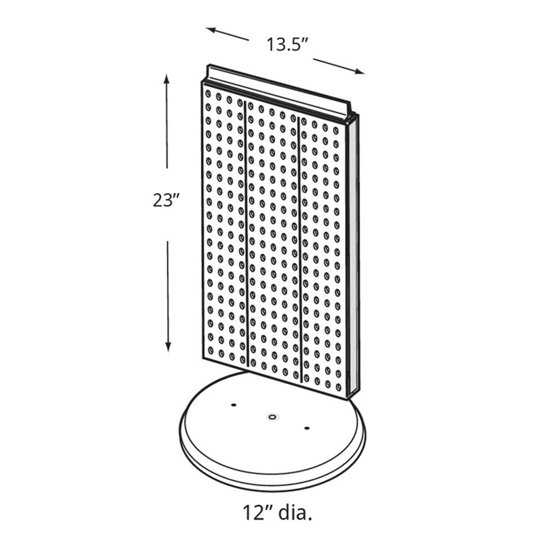 Green Translucent Plastic Pegboard Counter Display with Revolving Base