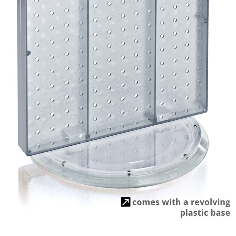 Green Translucent Plastic Pegboard Counter Display with Revolving Base