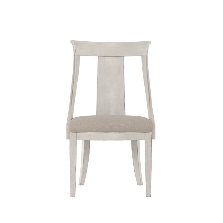 Belgian Ivory Linen Upholstered Wood Side Chair