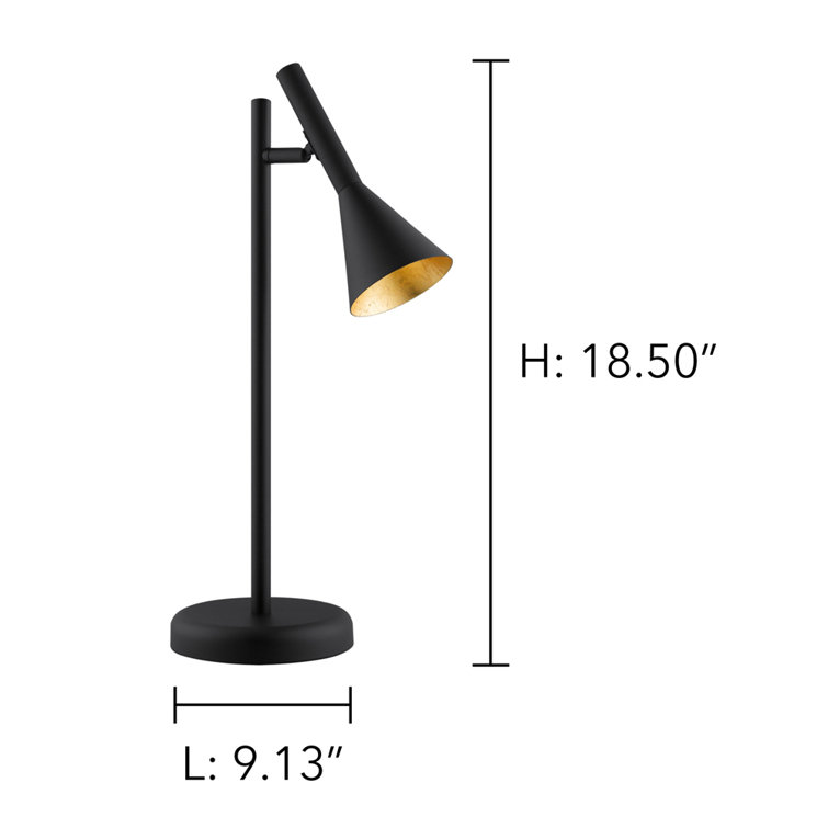 Adjustable Black Metal Cone Desk Lamp