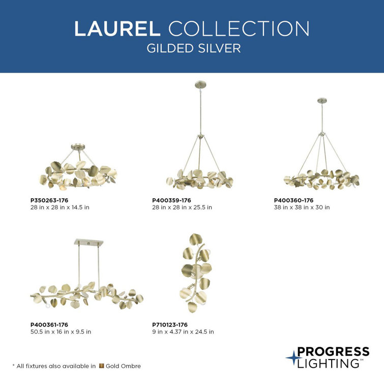 Laurel Gilded Silver 6-Light Indoor Flush Mount Chandelier