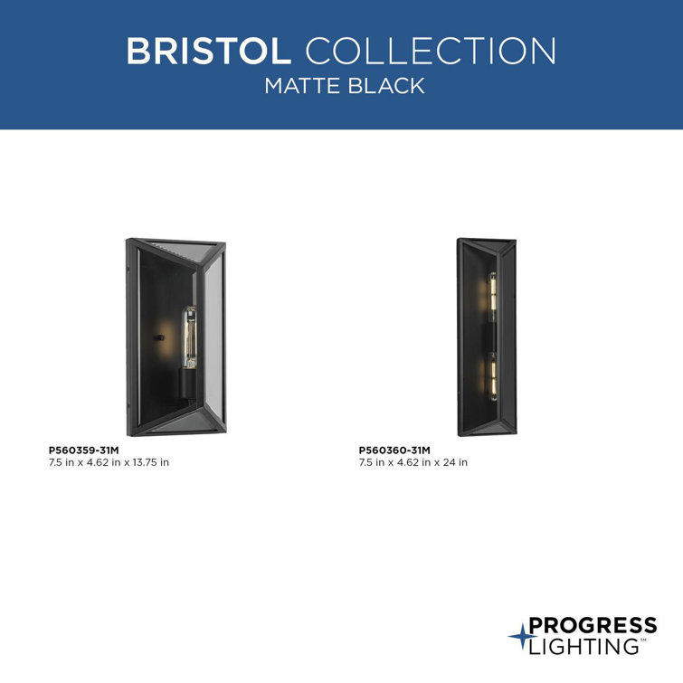 Matte Black Steel Outdoor Wall Lantern with Clear Glass