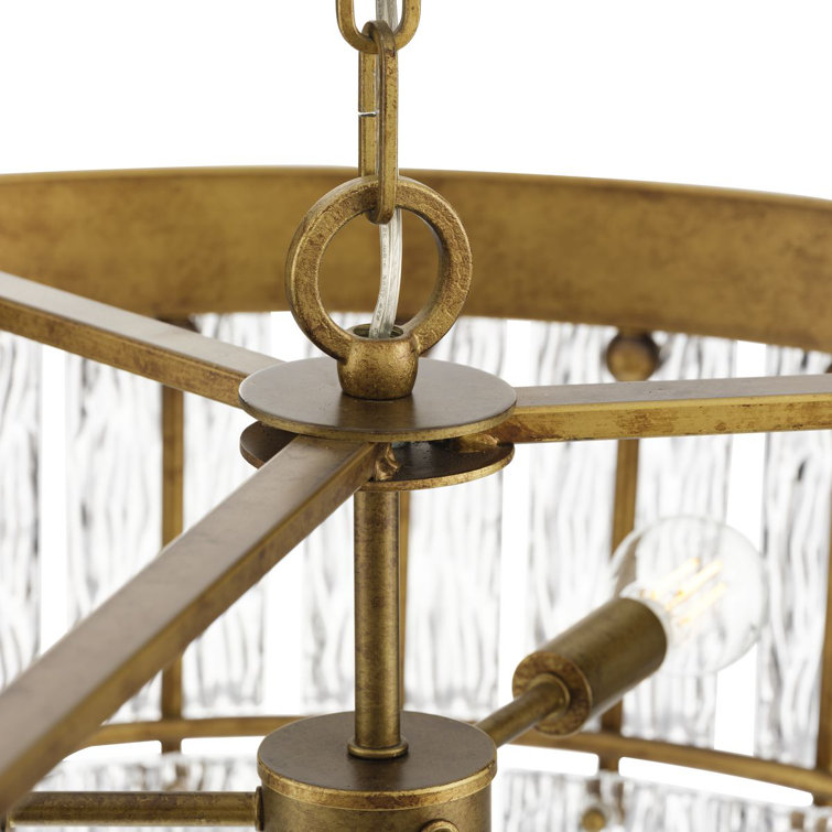 Chevall Gold Ombre 6-Light Tiered Chandelier with Artisanal Glass
