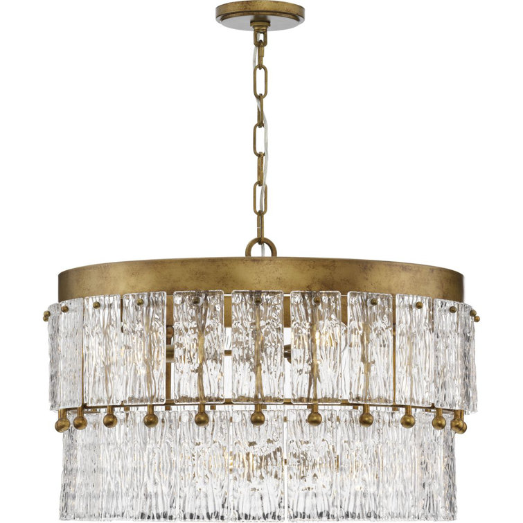 Chevall Gold Ombre 6-Light Tiered Chandelier with Artisanal Glass