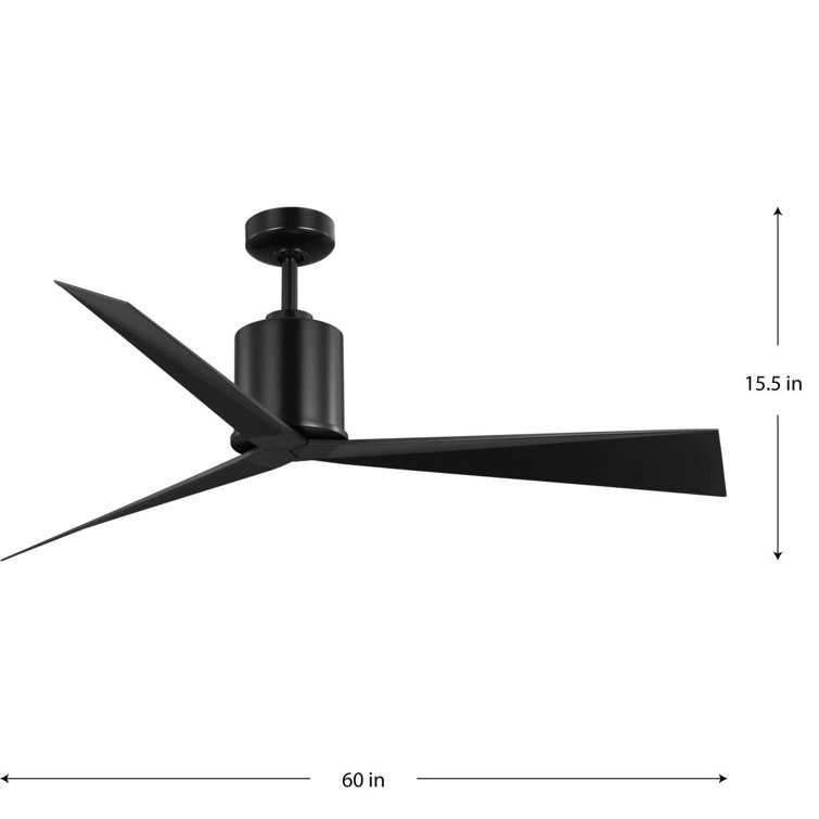 Paso 60'' Matte Black Industrial Ceiling Fan with Remote