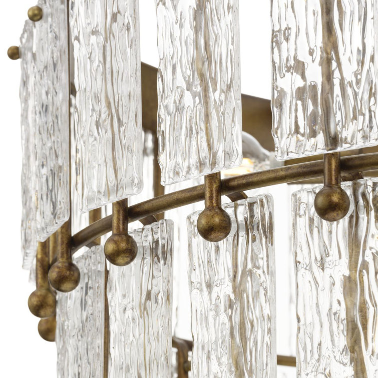 Chevall Gold Ombre 6-Light Tiered Chandelier with Artisanal Glass