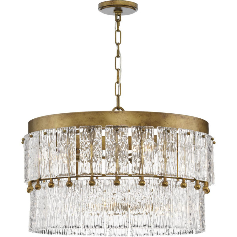 Chevall Gold Ombre 6-Light Tiered Chandelier with Artisanal Glass