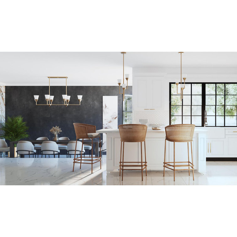 Pinellas Soft Gold 3-Light Pendant with Opal Glass Shades