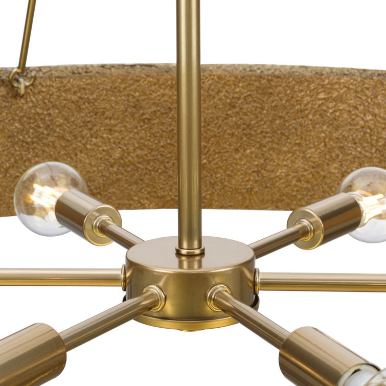 Lusail Soft Gold Steel 6-Light Drum Chandelier