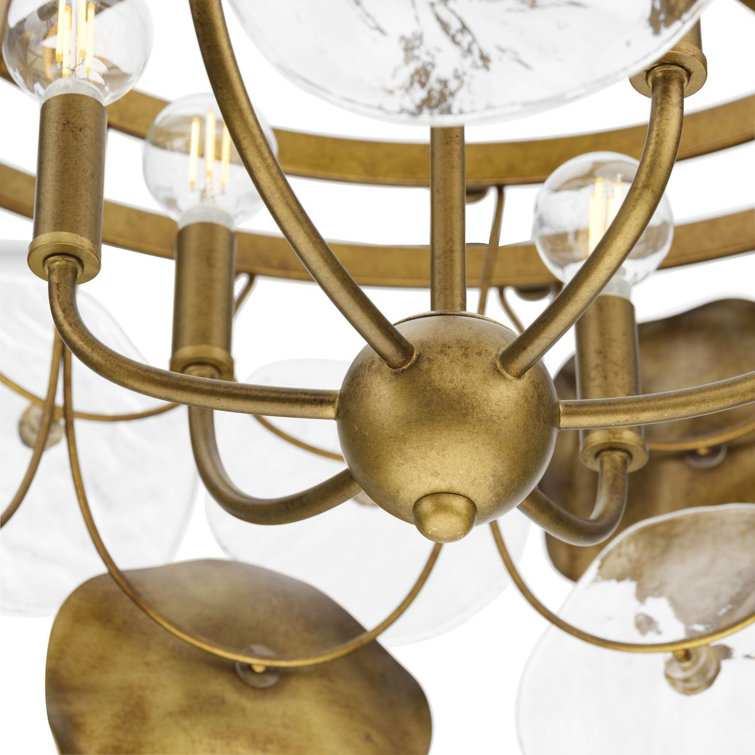 Loretta Gold Ombre 27" Artisanal Glass Chandelier