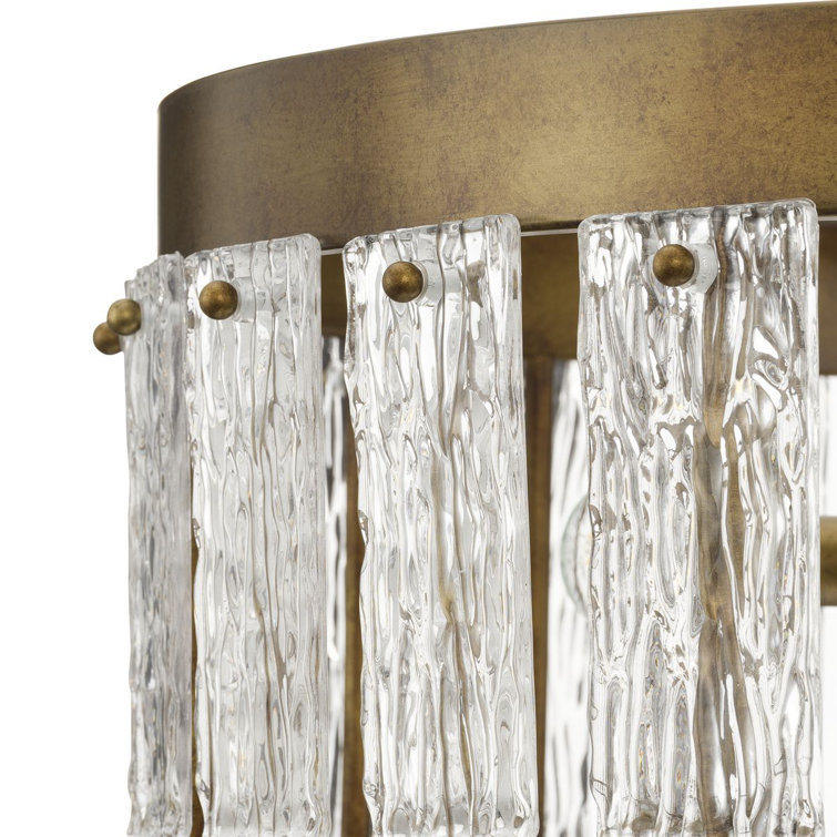 Gold Ombre 9-Light Chandelier with Artisanal Glass