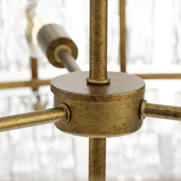 Gold Ombre 9-Light Chandelier with Artisanal Glass