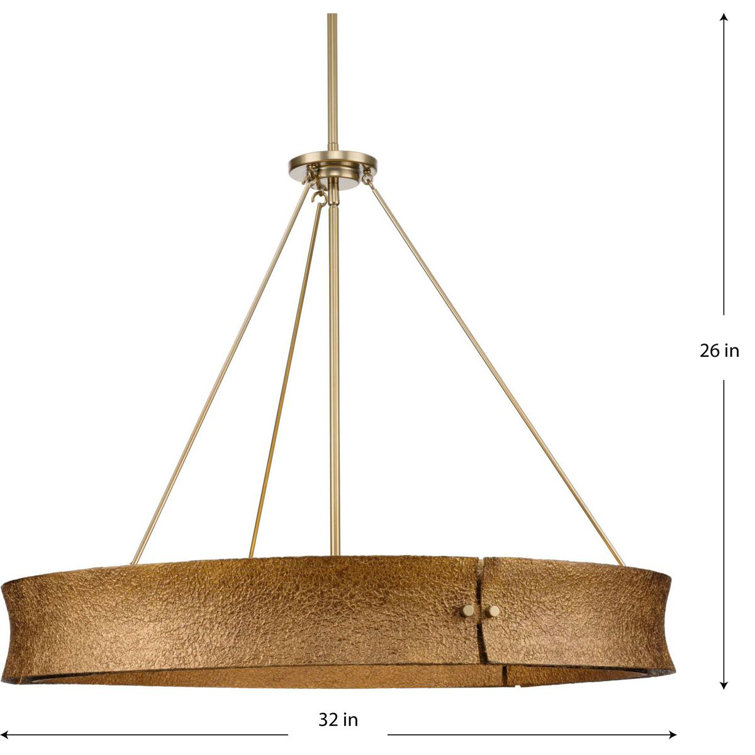 Lusail Soft Gold Steel 6-Light Drum Chandelier