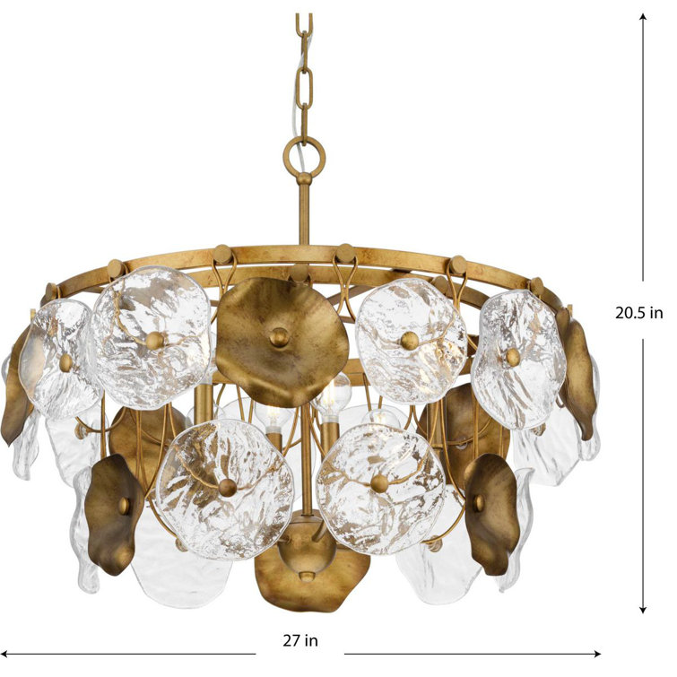 Loretta Gold Ombre 27" Artisanal Glass Chandelier