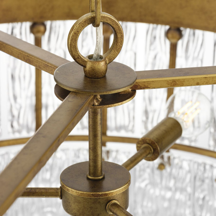 Chevall Gold Ombre 6-Light Tiered Chandelier with Artisanal Glass