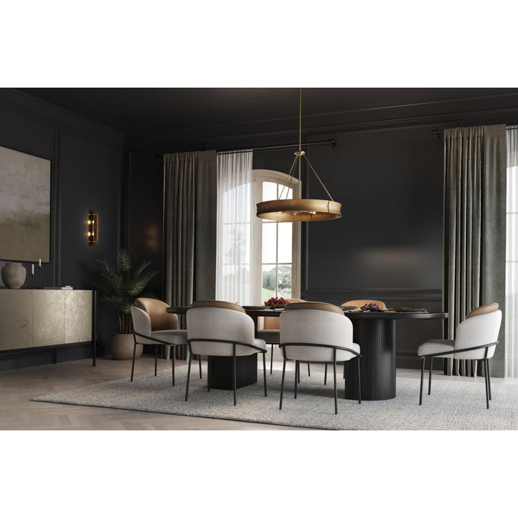 Lusail Soft Gold Steel 6-Light Drum Chandelier