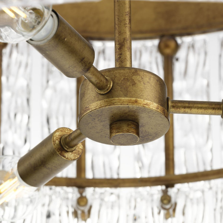 Chevall Gold Ombre 6-Light Tiered Chandelier with Artisanal Glass