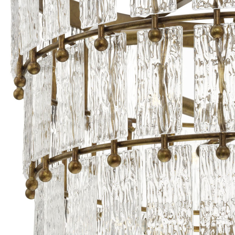Gold Ombre 9-Light Chandelier with Artisanal Glass