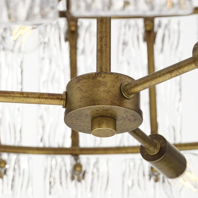 Gold Ombre 9-Light Chandelier with Artisanal Glass