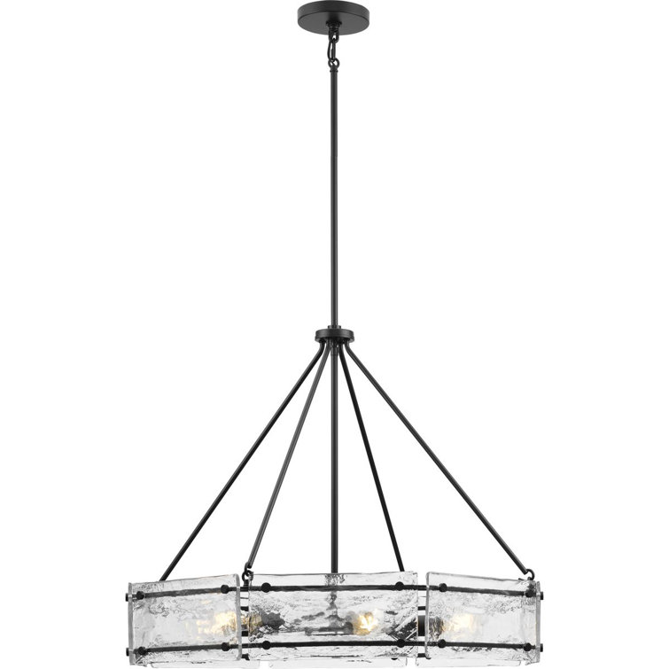 Rivera Black Steel 6-Light Round Chandelier