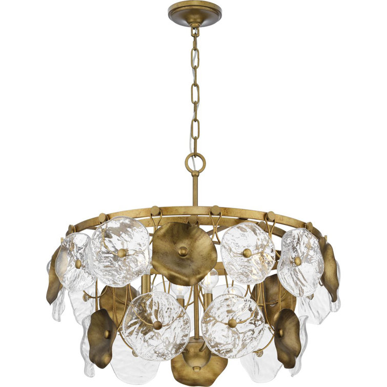 Loretta Gold Ombre 27" Artisanal Glass Chandelier