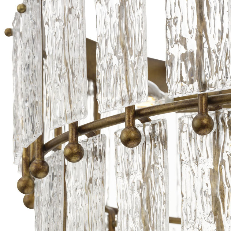 Gold Ombre 9-Light Chandelier with Artisanal Glass