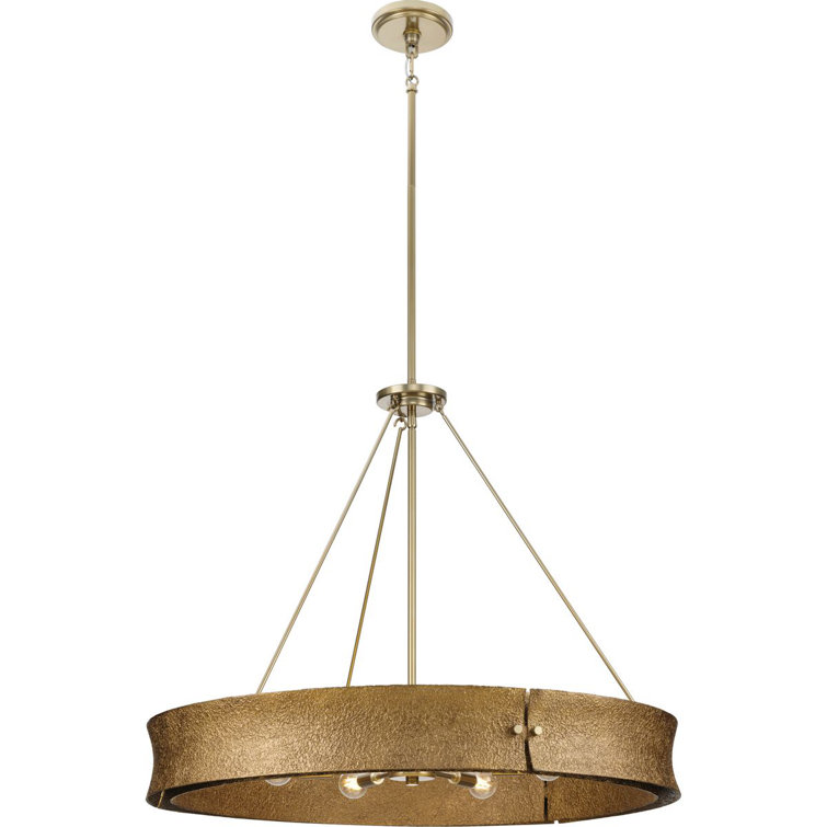 Lusail Soft Gold Steel 6-Light Drum Chandelier