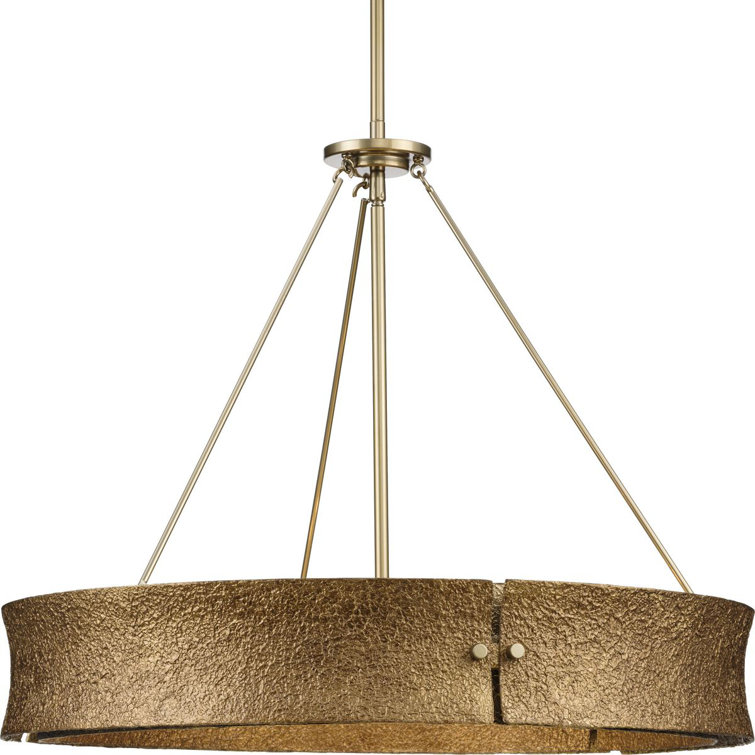 Lusail Soft Gold 5-Light Steel Drum Chandelier
