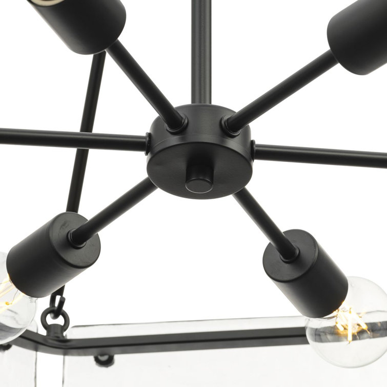 Rivera Black Steel 6-Light Round Chandelier