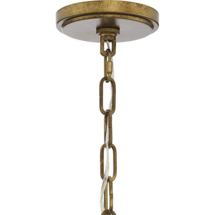 Gold Ombre 9-Light Chandelier with Artisanal Glass