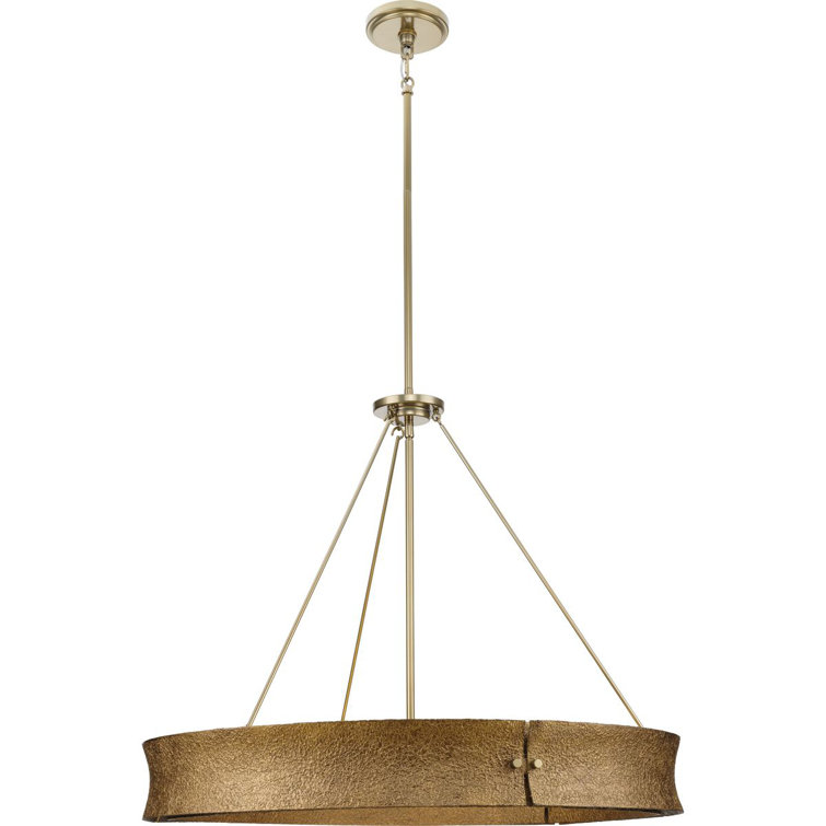Lusail Soft Gold Steel 6-Light Drum Chandelier