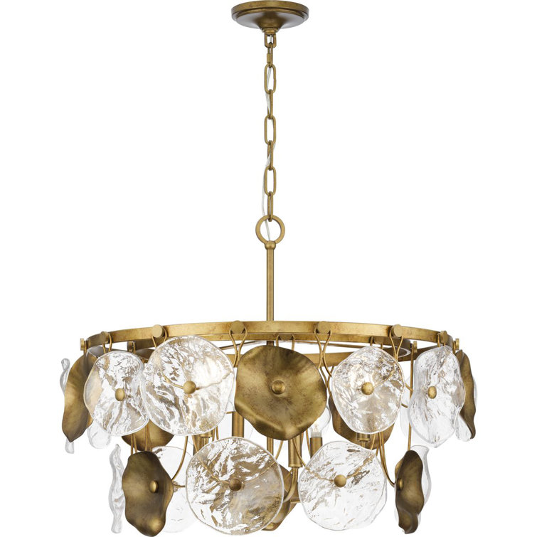 Loretta Gold Ombre 27" Artisanal Glass Chandelier