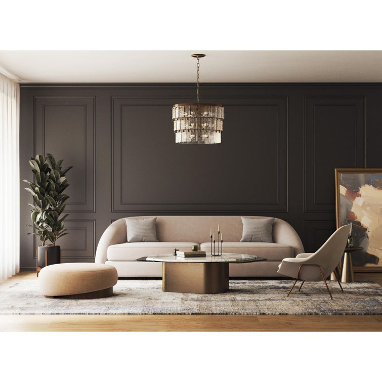 Gold Ombre 9-Light Chandelier with Artisanal Glass