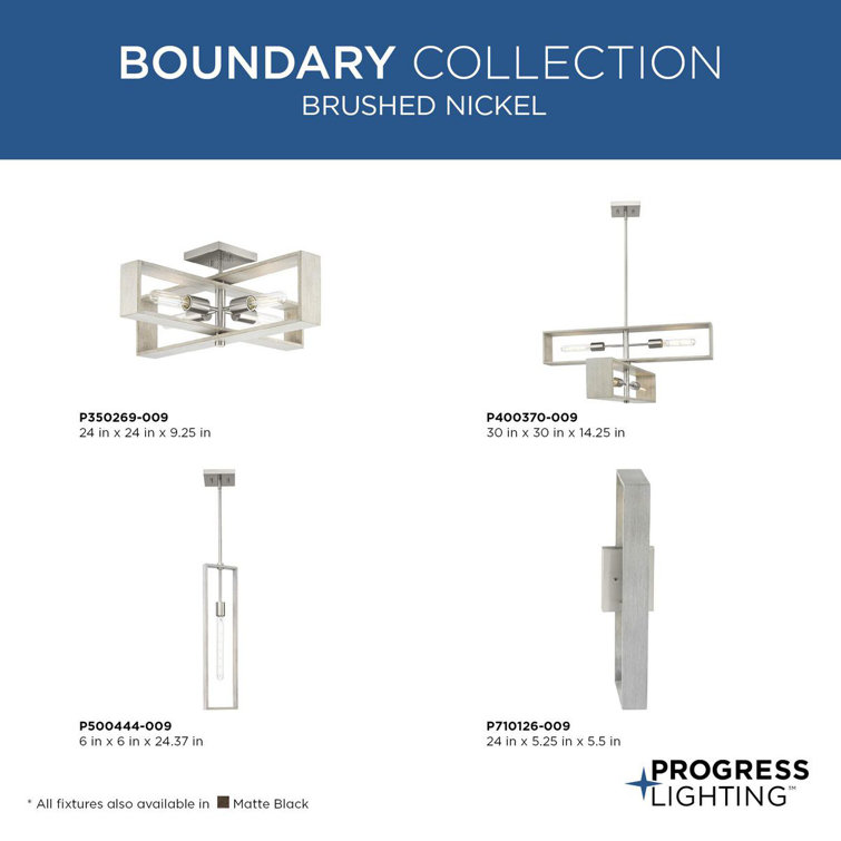 Boundary Brushed Nickel and Grey Washed Oak Pendant Light