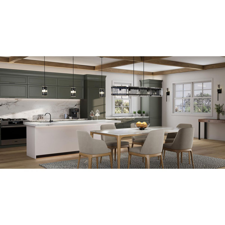 Rivera Matte Black Mini Pendant with Clear Textured Glass