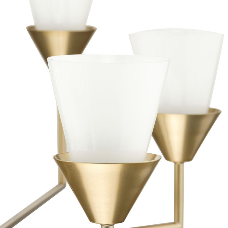 Pinellas Soft Gold 8-Light Chandelier with Opal Glass Shades