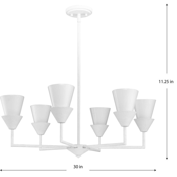 Pinellas 30" White Plaster Candle Style Chandelier
