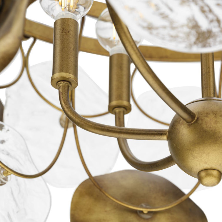 Loretta Gold Ombre 27" Artisanal Glass Chandelier