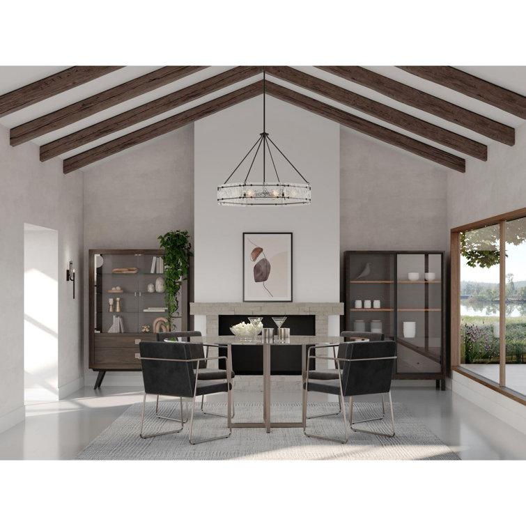 Rivera Black Steel 6-Light Round Chandelier
